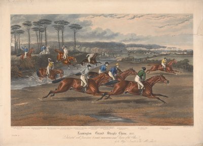 En af et sæt på fire: Leamington Grand Steeple Chase ... 1837. Plade 3. Mr. Clifford på grevinde ... af Charles Hunt