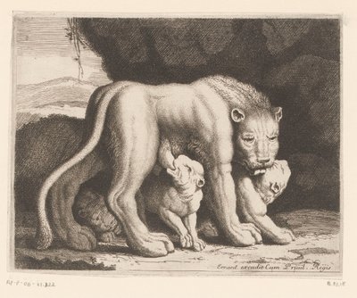 ammende løvinde Dyreserie (serietitel) af Charles II Errard (attributed to)