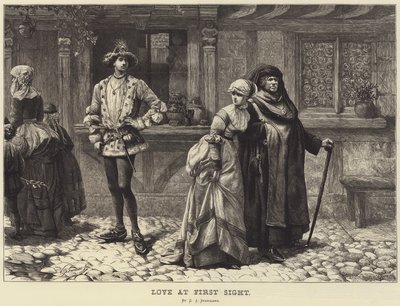 Kærlighed ved første blik (gravering) af Charles J. (after) Staniland