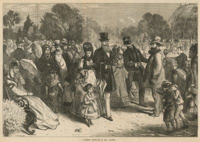 En sommereftermiddag i Kew Gardens, London (gravering) af Charles J. Staniland