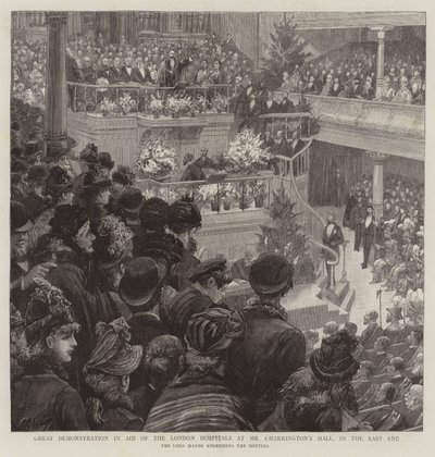 Stor demonstration til fordel for Londons hospitaler i Mr. Charrington
