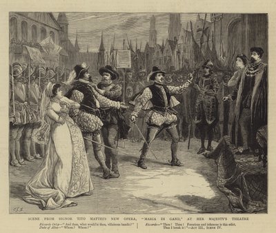 Scene fra Signor Tito Matteis nye opera, Maria Di Gand, i Her Majesty