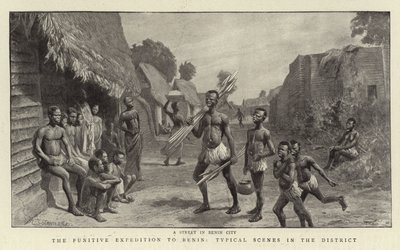 Straffeekspeditionen til Benin, typiske scener i distriktet af Charles J. Staniland