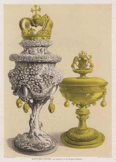 Kærlige kopper, Barbers Companys ejendom (farve litho) af Charles James Richardson