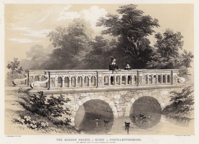 Havebroen ved Kirby i Northamptonshire, det gamle sæde for Lord Chancellor Hatton af Charles James Richardson