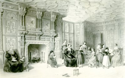 Skolestuen i Campden House, ca. 1840 (gravering) af Charles James Richardson