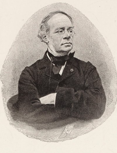 Portræt af komponisten Jacques Fromental Halévy 1799-1862. af Charles-Jeremie Fuhr