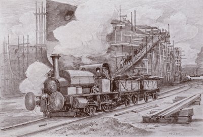 Værftslokomotivet (litho) af Charles John de (after) Lacy