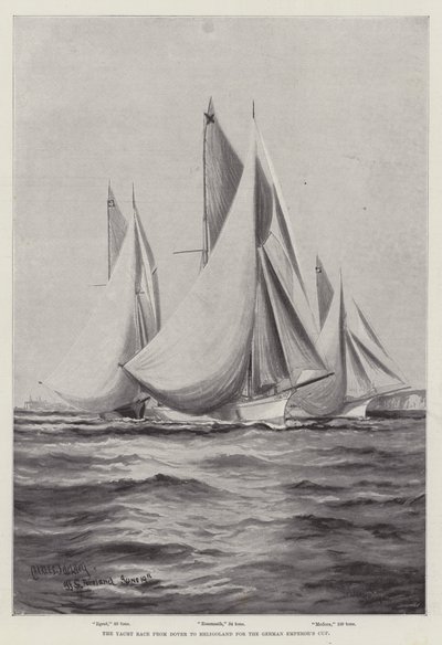 Yacht Race fra Dover til Helgoland for den tyske kejserpokal af Charles John de Lacy