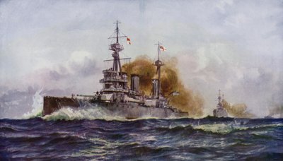 En berømt kampkrydser - HMS Invincible af Charles John de after Lacy