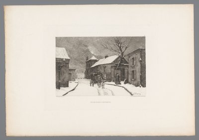 Gezicht op de Rue des Rosiers i Montmartre Rue des Rosiers i Montmartre (titel på objektet) Frankrig etsen uit 1875 (serietitel) Radering i 1875 (serietitel) af Charles Joseph Beauverie