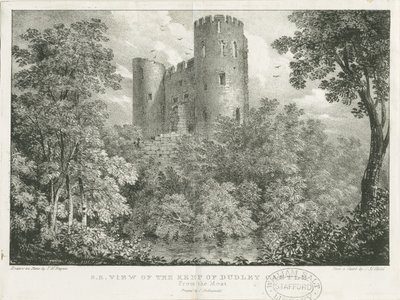 Dudley Castle - The Keep: gravering, nd [c 1825] (tryk) af Charles Joseph Hullmandel