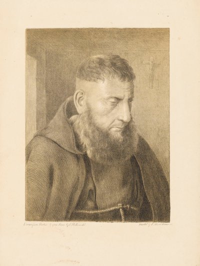 Portræt af en munk af Charles Joseph Hullmandel