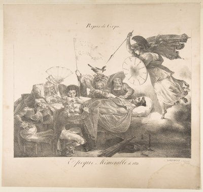 Kropsmåltider. Mindeværdig æra af 1821, 1821. af Charles Joseph Hullmandel