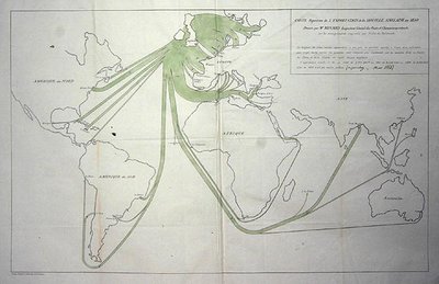 Kort, der viser eksporten af kul fra de britiske øer i 1850 af Charles Joseph Minard