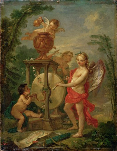 Amor skærper sin pil, 1750 af Charles Joseph Natoire