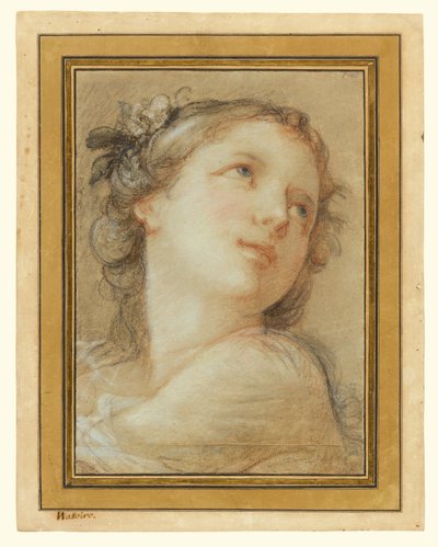 Hovedet af en bacchante af Charles Joseph Natoire