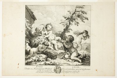 Sommer, tallerken to fra The Four Seasons af Charles Joseph Natoire