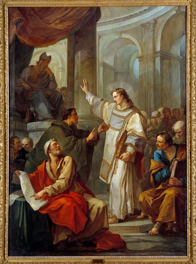 Forudsigelsen af Saint Etienne (Stephane) Maleri af Charles Joseph Natoire (Charles-Joseph Natoire af Charles Joseph Natoire