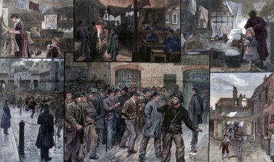 Nød i Londons East End, 1886. af Charles Joseph Staniland