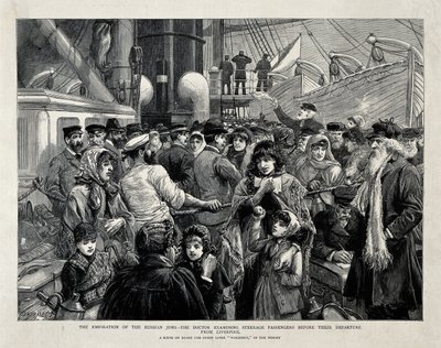De russiske jøder undersøgt af en læge før emigrationen fra Liverpool, 1891 af Charles Joseph Staniland