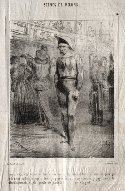 Scener med manerer: Ser du, denne replik fra Pamela, der nusser mig hele ugen.... af Charles Joseph Traviès de Villers