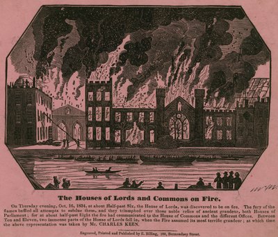 Over- og underhuset i brand, 16. oktober 1834 af Charles Keene