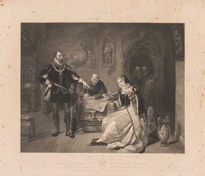 Signing of the Death Warrant of Lady Jane Gray. dani af Charles Kennedy Burt