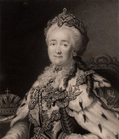 Kejserinde Katarina II, den store (kobberstik) af Charles Knight