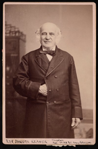 Portræt af pastor Samuel Kramer 1808-1891, før 1891. af Charles L Kempf