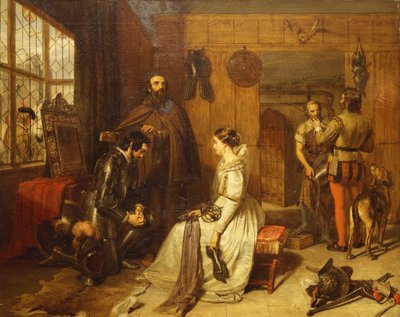 En afskedsvelsignelse - "Tal sandt om dit ridderskab og din ed", af Charles Landseer