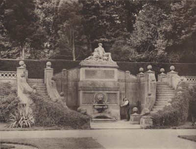 Vægmaleri Fountain in the Garden at Bowood, Wilts af Charles Latham