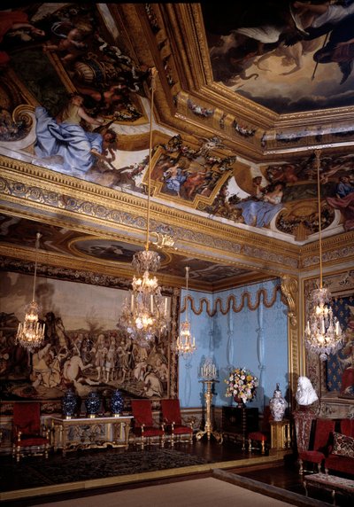 Musernes salon, slottet Vaux Le Vicomte (Vaux-Le-Vicomte). Indretning af Charles Lebrun (Le Brun) (1619-1690) af Charles Le Brun