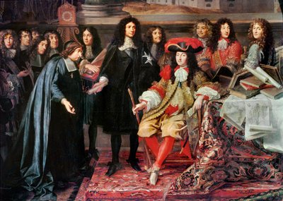 Ludvig XIV opretter videnskabsakademiet ... af Charles Le Brun