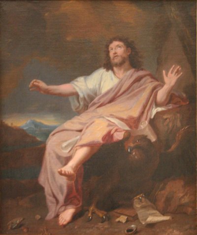Johannes Evangelisten på Patmos af Charles Le Brun