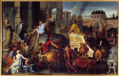 Alexanders triumf eller Alexander den Stores hovedret i Babylon-maleri af Charles Lebrun (Le Brun) (1619-1690) 1600-tallets søn. 4,5x7,7 m af Charles Le Brun