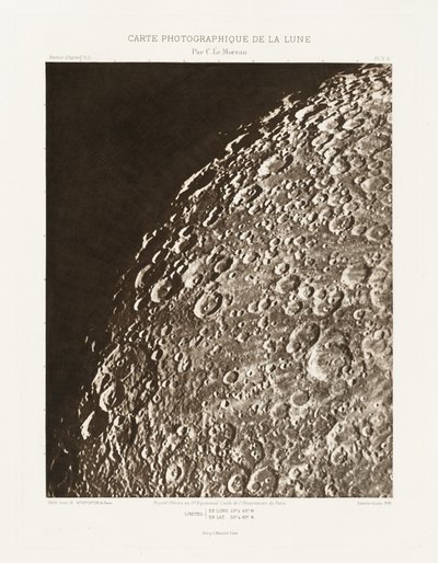 Carte photographique de la lune, planche V.A (Fotografisk kort over månen, plade V.A),13. august af Charles le Morvan
