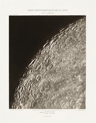 Carte photographique de la lune, planche VI.A (Fotografisk kort over månen, planche VI.A),6. februar af Charles le Morvan