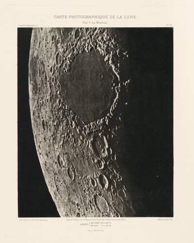 Carte photographique de la lune, planche VII (Fotografisk kort over månen, planche VII),23. februar af Charles le Morvan