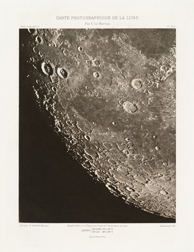 Carte photographique de la lune, planche XI.A (Fotografisk kort over månen, planche XI.A),26. august af Charles le Morvan