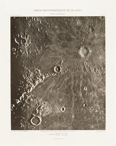 Carte photographique de la lune, planche XIII.A (Fotografisk kort over månen, planche XIII.A),23. oktober af Charles le Morvan