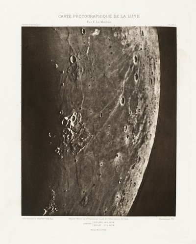 Carte photographique de la lune, planche XV.A (Fotografisk kort over månen, planche XV.A),5. september af Charles le Morvan