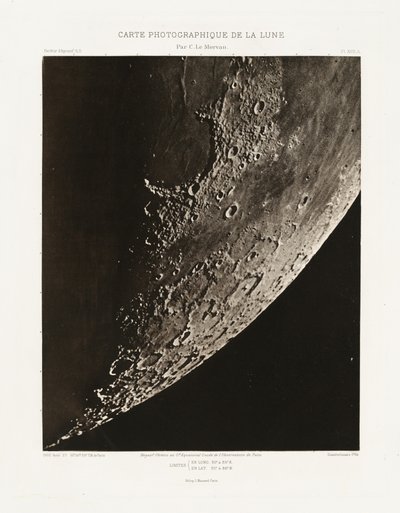 Carte photographique de la lune, planche XVII.A (Fotografisk kort over månen, planche XVII.A),27. august af Charles le Morvan