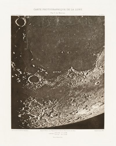 Carte photographique de la lune, planche XVIII.A (Fotografisk kort over månen, planche XVIII.A),20. oktober af Charles le Morvan