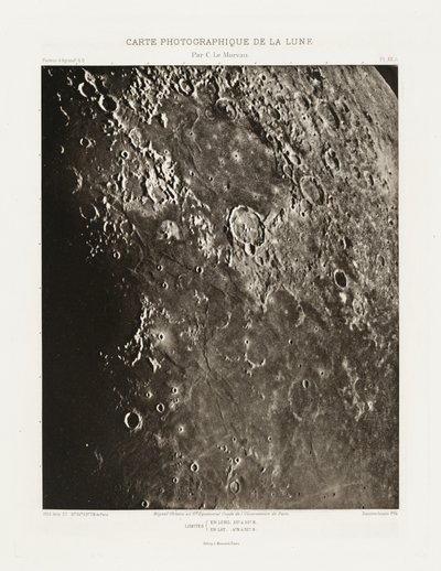 Carte photographique de la lune, planche XX.A (Fotografisk kort over månen, planche XX.A),27. august af Charles le Morvan