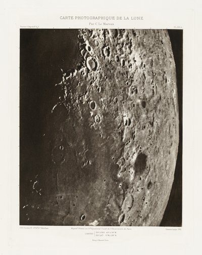 Carte photographique de la lune, planche XXI.A (Fotografisk kort over månen, planche XXI.A),23. oktober af Charles le Morvan