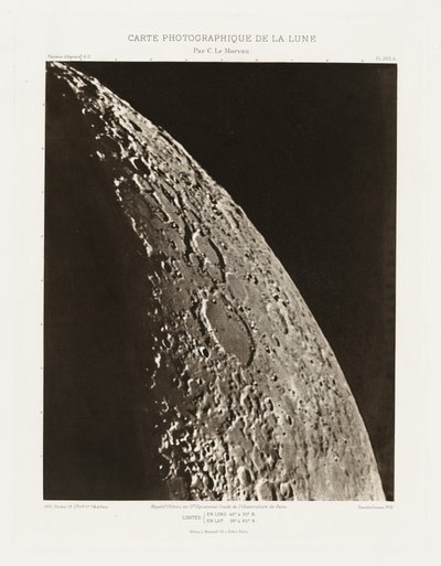 Carte photographique de la lune, planche XXII.A (Fotografisk kort over månen, planche XXII.A),23. oktober af Charles le Morvan