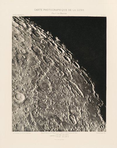 Fotografisk kort over månen, plade XXIII, 14. november af Charles le Morvan