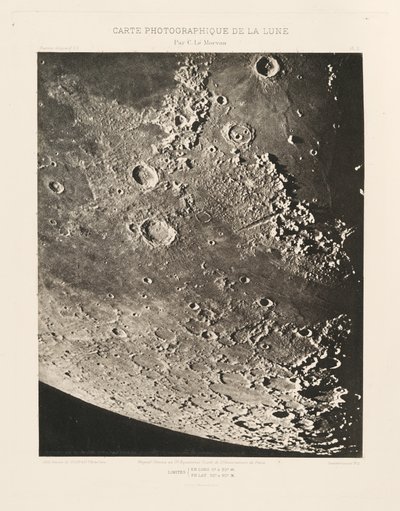 Carte photographique de la lune, planche X (Fotografisk kort over månen, planche X),12. februar af Charles le Morvan