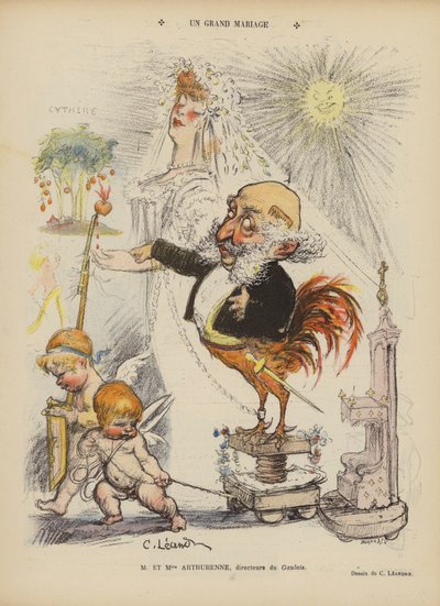 Et fantastisk ægteskab. Illustration til Le Rire af Charles Leandre